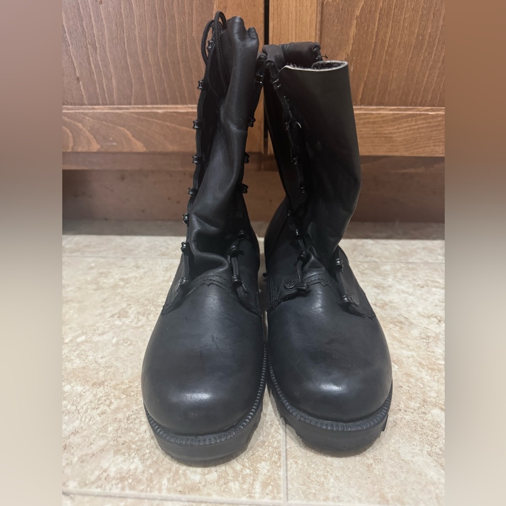Ro-Search Mens Vintage Black Leather Army Combat Boots Sz 6